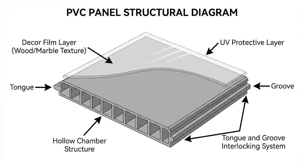 PVC panel structure diagram PVC panel structure diagram